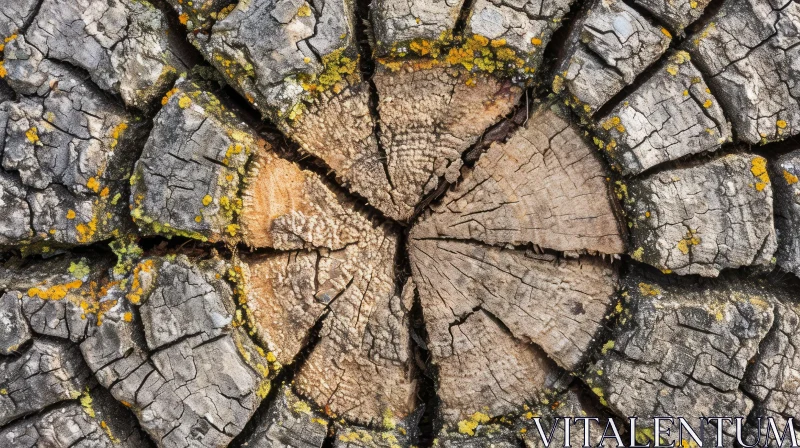AI ART Weathered Tree Trunk Texture - Natural Wood Detail