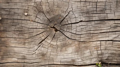 Aged Tree Trunk Cross-Section | Weathered Wood Art