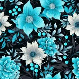 Blue Floral Seamless Pattern Design