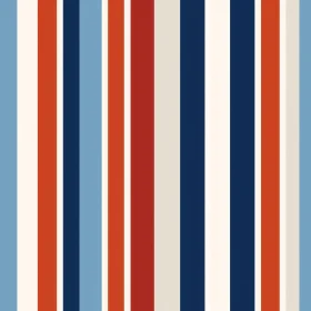 Distressed Vertical Stripes Pattern in Blue, Red, and Cream