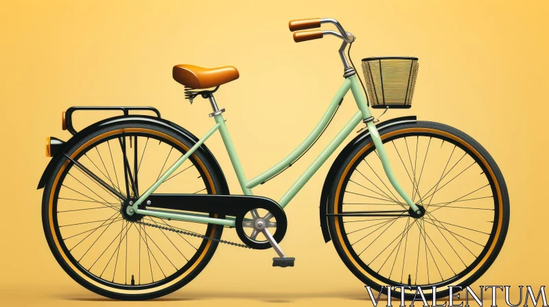 AI ART Mint Green Bicycle 3D Rendering