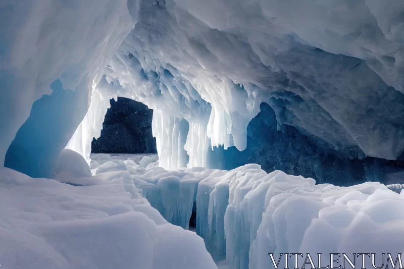 Captivating Ice Cave: A Whistlerian Masterpiece of Nature AI Image