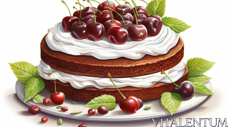 AI ART Cherry Cake Delight