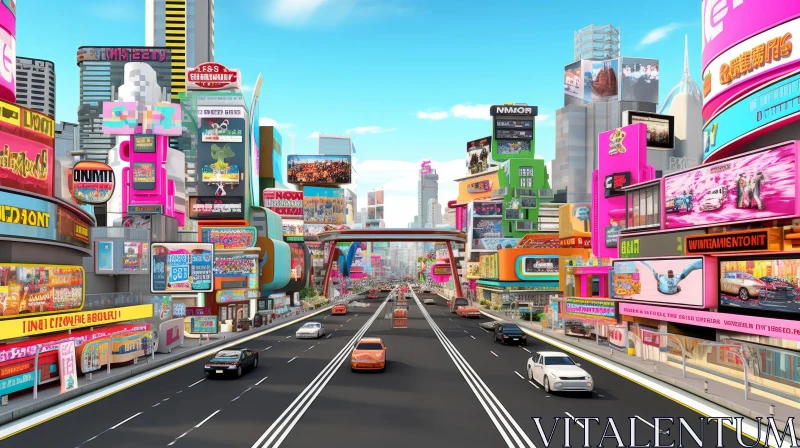 Futuristic Cityscape - 3D Rendering AI Image