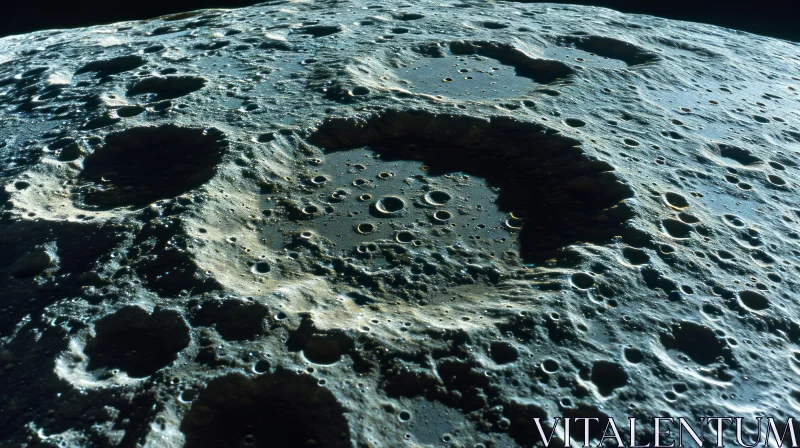 AI ART Moon's Enigmatic Surface: A Captivating View of Craters and Dust