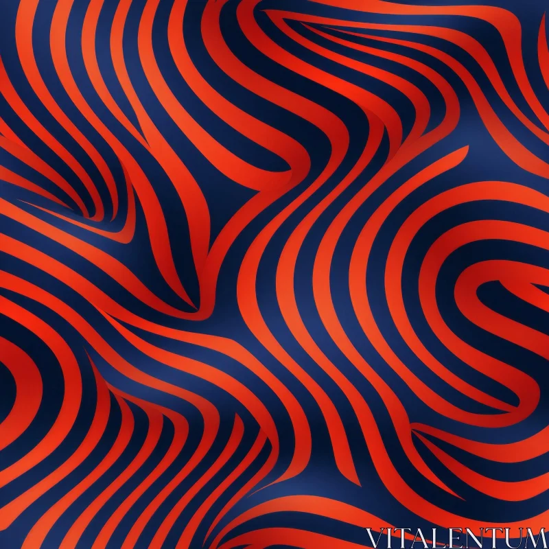 Red and Blue Wave Pattern - Seamless Design AI Image