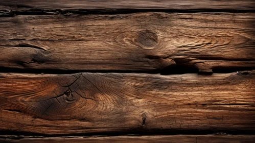 Aged Dark Brown Wooden Wall Close-Up