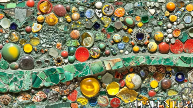 Colorful Mosaic Wall: A Stunning Artistic Display AI Image
