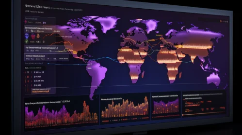Dark-Themed World Map Data Visualization