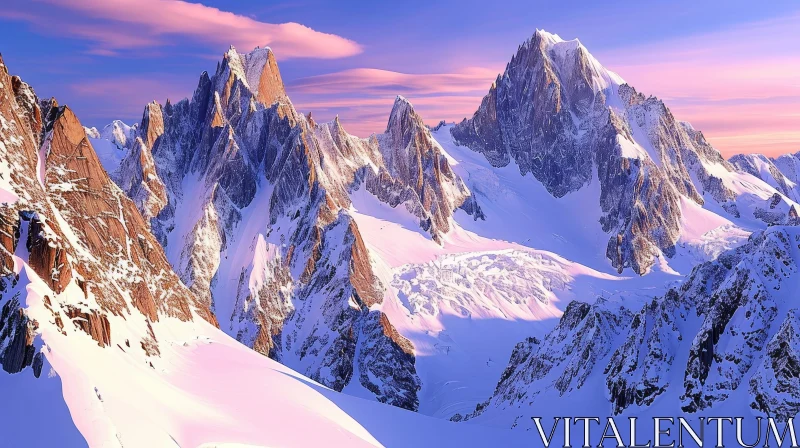 Snow-Capped Mountain Landscape View AI Image