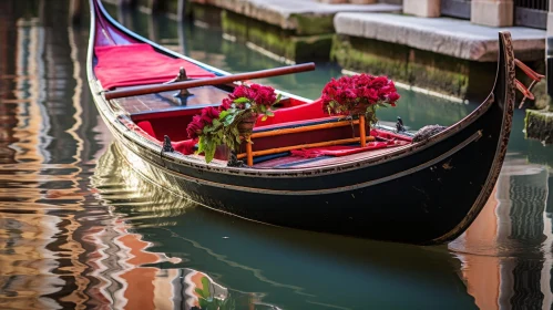 Venice Gondola on Canal in Italy