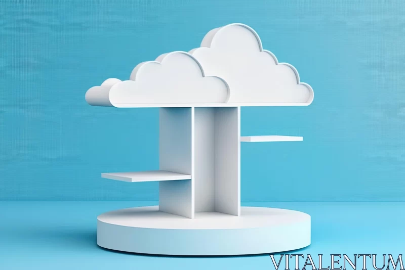 AI ART Cloud Software Shelf Stand | Modern Design