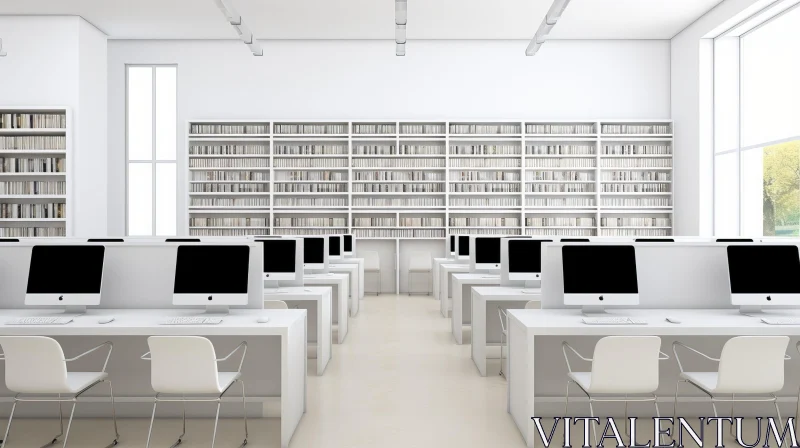 AI ART Contemporary Library Interior Design