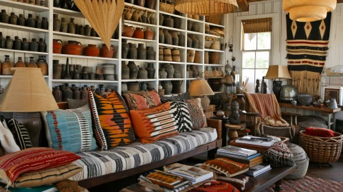Ethnic and Eclectic Decor: A Cozy Living Room