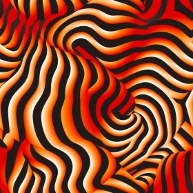 Abstract Interlocking Shapes Painting in Orange and Yellow