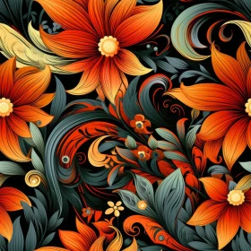 Dark Floral Seamless Pattern for Home Decor