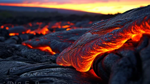 Molten Lava from the Kilauea Volcano - A Captivating Display of Nature's Power