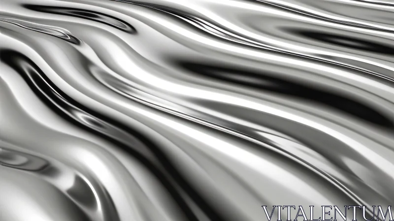 Reflective Silver Surface - Abstract Art AI Image