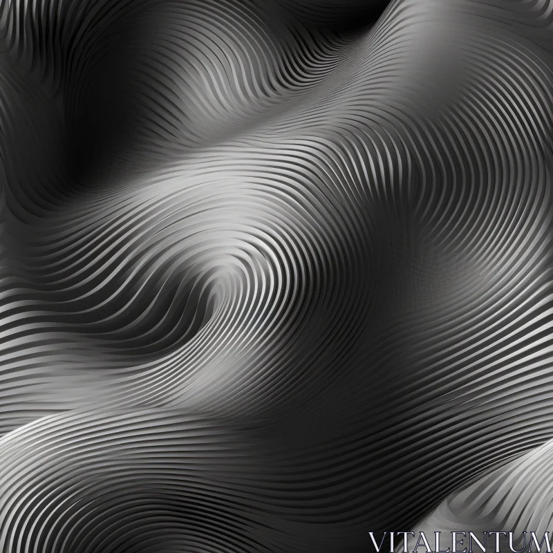 Black and White Abstract Wavy Pattern Background AI Image