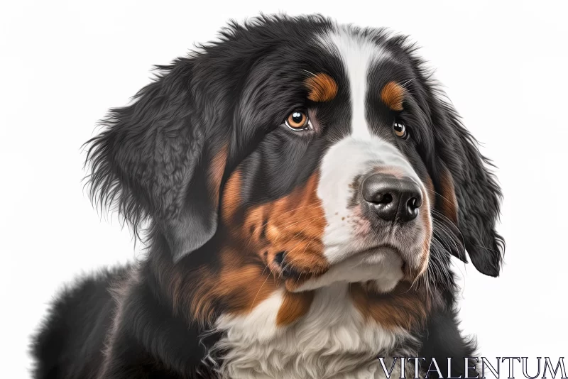 Captivating Bernese Mountain Dog Portrait | Realistic Hyper-Detailed Rendering AI Image