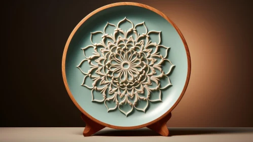 Elegant Floral Pattern Decorative Plate | 3D Rendering