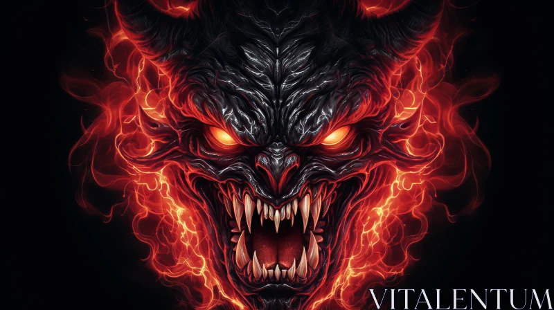 Sinister Demon Fantasy Illustration AI Image