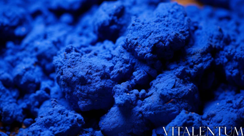 Blue Mineral Close-Up: Striking Texture and Angular Pieces AI Image