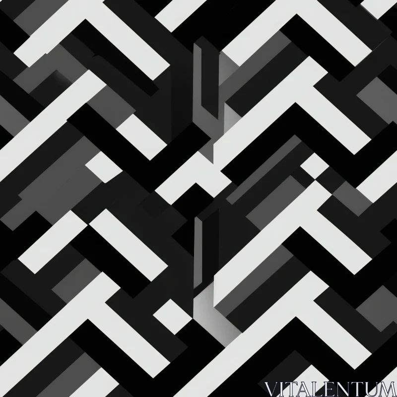 Modern Geometric Black and White Pattern AI Image