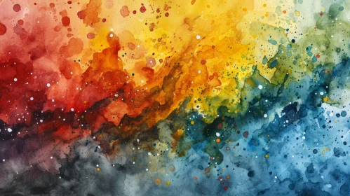 Vibrant Watercolor Painting on Paper - Abstract Artwork