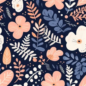 Dark Blue Floral Pattern for Home Decor
