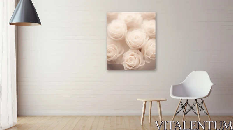 AI ART Elegant White Roses Bouquet - Romantic Floral Photography