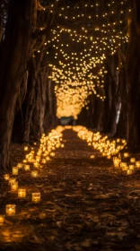 Enchanting Candlelit Path in Forest - Celebration of Rural Life