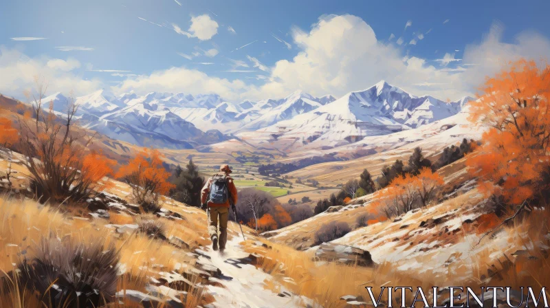 Scenic Landscape Painting - Afternoon Valley Hike AI Image