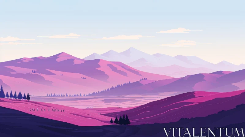 Serene Mountain Landscape with River and Valley