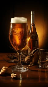 Whimsical Animal Symbolism in a Glass of Beer