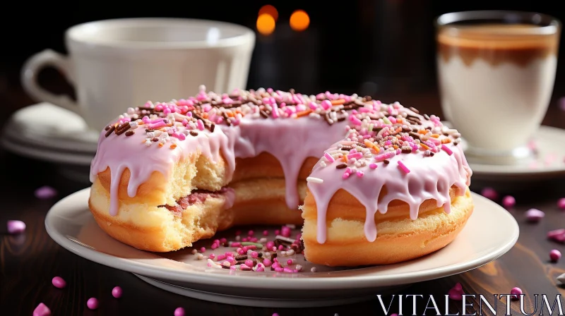 Delicious Donut and Coffee Scene AI Image