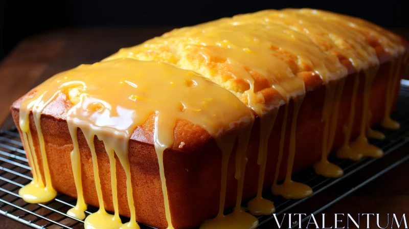Delicious Lemon Loaf Cake with Tangy Glaze AI Image