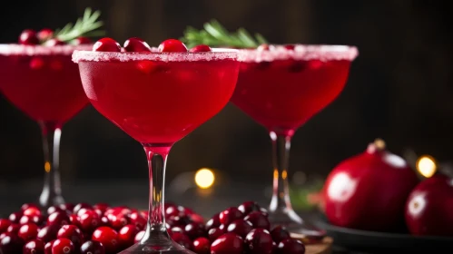 Festive Cranberry Cocktail with Rosemary Garnish