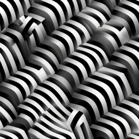 Sleek Black & White Striped Wavy Pattern