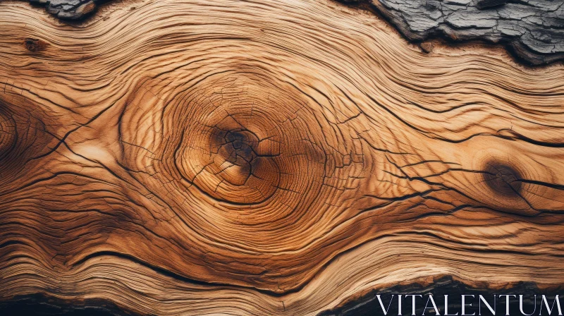 AI ART Weathered Tree Stump Texture Close-Up