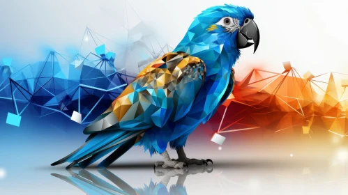Blue and Yellow Macaw Parrot Digital Painting