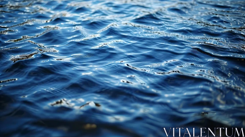 Captivating Blue Waves: Close-Up of Rippled Water Surface AI Image