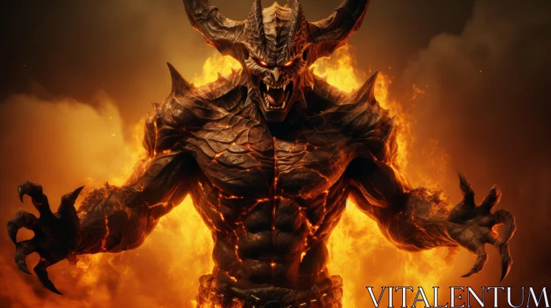 Fiery Demon - Dark and Powerful AI Image