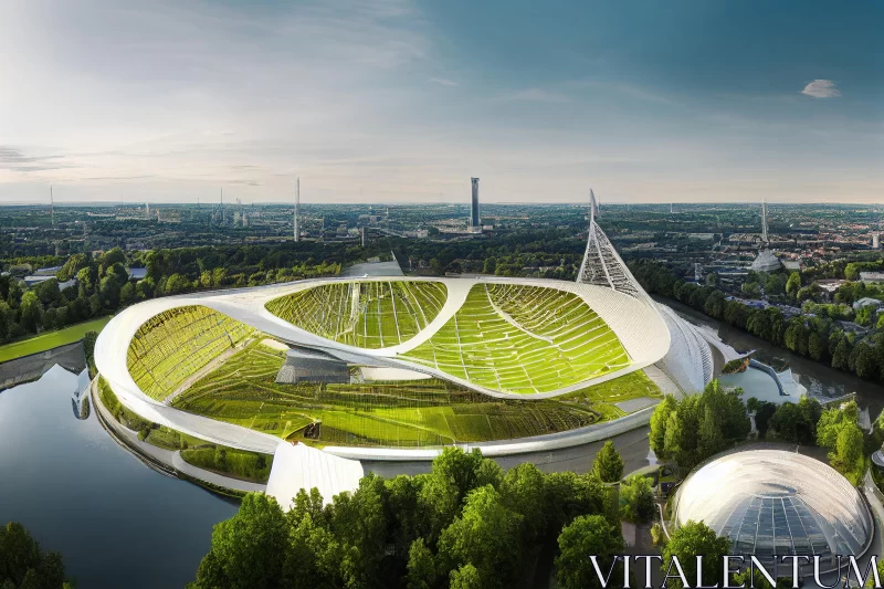 Futuristic Stadium Design: Metropolis Meets Nature | iarchitecting AI Image