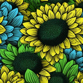 Sunflower Pattern - Floral Design Element