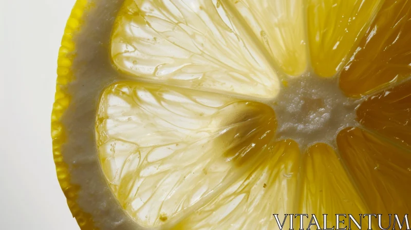 Close-Up Lemon Slice: Bright and Translucent | High Resolution AI Image