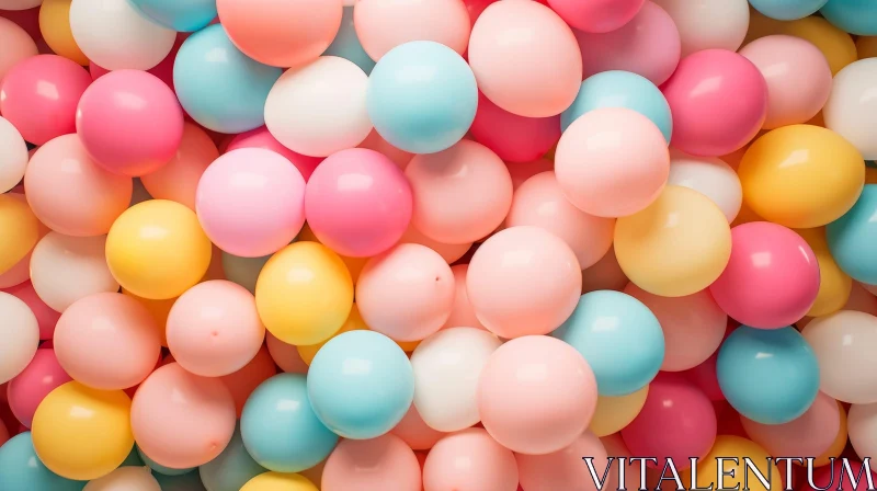 Colorful Balloons Close-Up AI Image