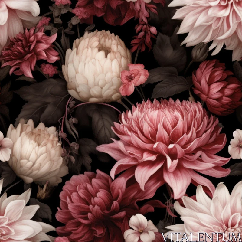 Dark Floral Seamless Pattern - Home Decor & Fabric Design AI Image