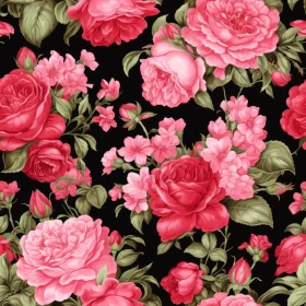 Pink and Red Roses Seamless Pattern