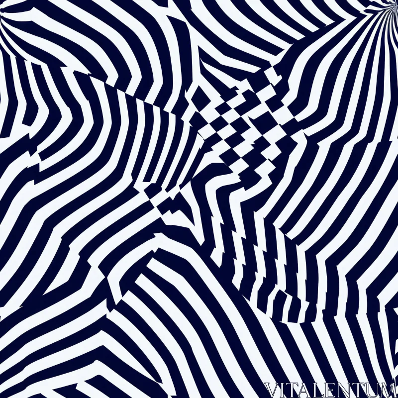 Curved Lines Op Art Pattern - Visual Illusion AI Image